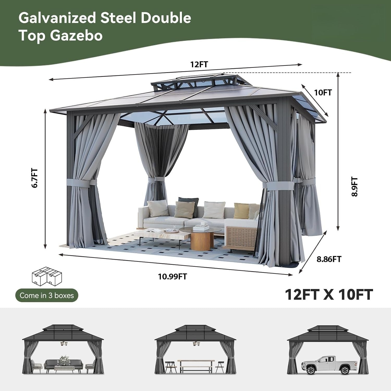 Aluminum Hardtop Outdoor Gazebo