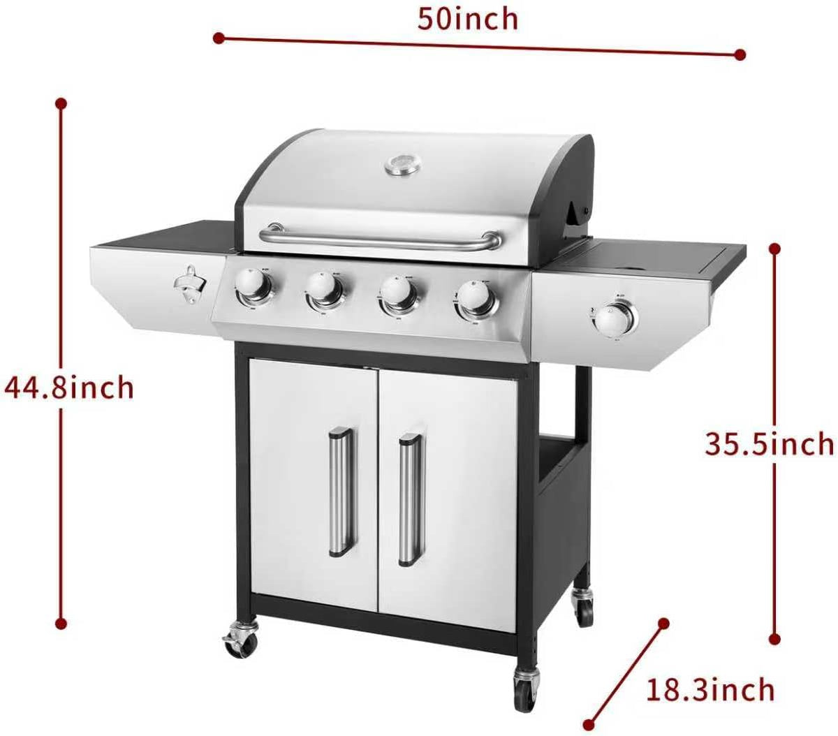 4 Burner Stainless Steel Propane Grill