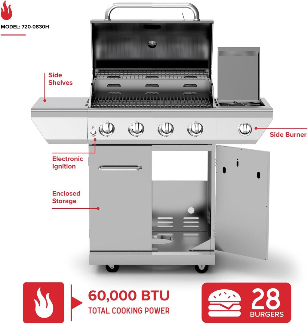 4 Burner Stainless Steel Gas Grill