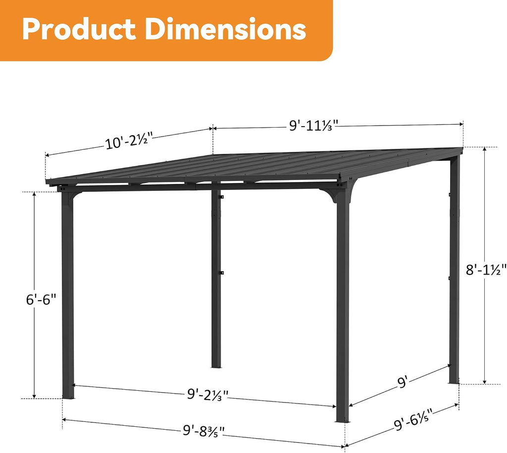 Wall Mounted Steel Patio Gazebo