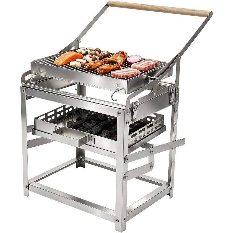 Rotatable Outdoor Charcoal BBQ Grill