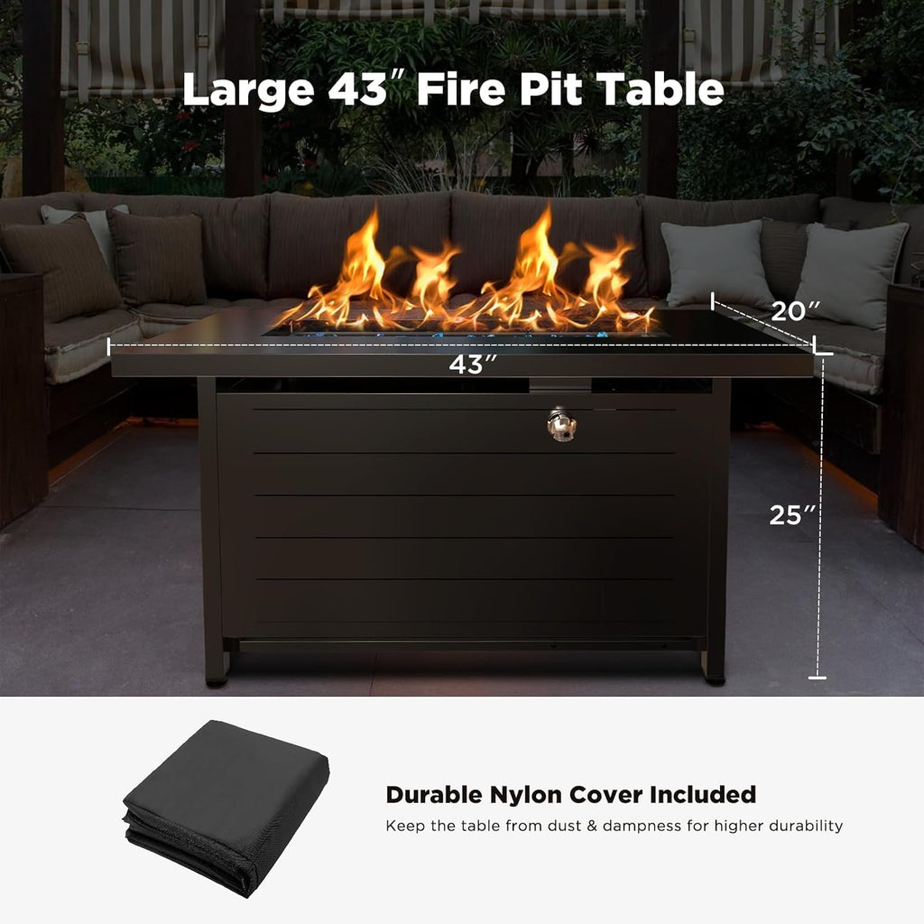 Outdoor Propane Patio Fire Pit Table