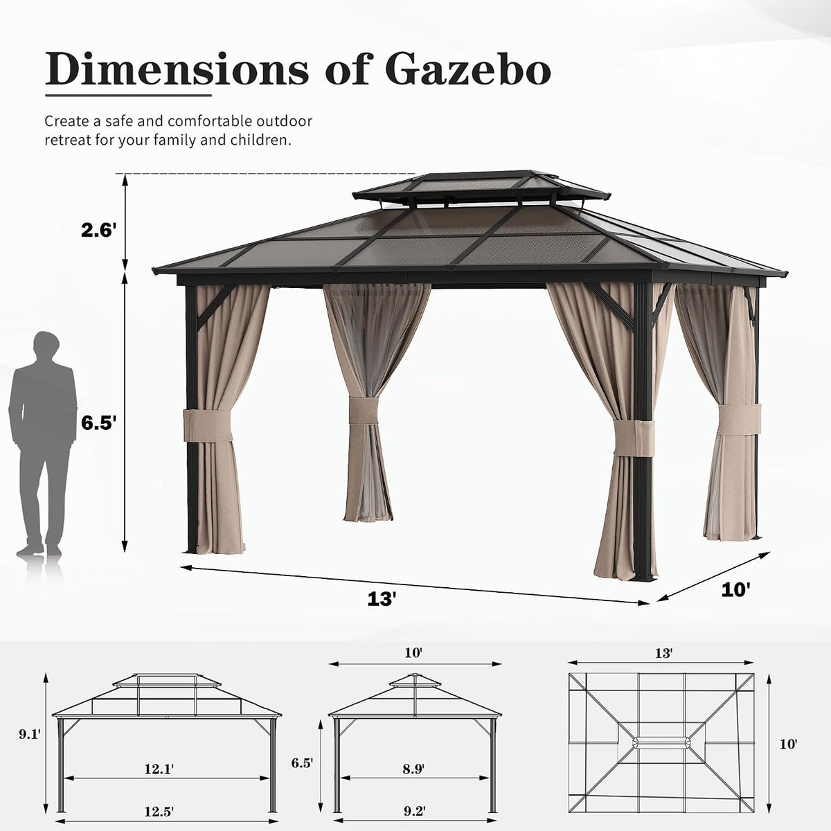 Aluminum Hardtop Outdoor Gazebo