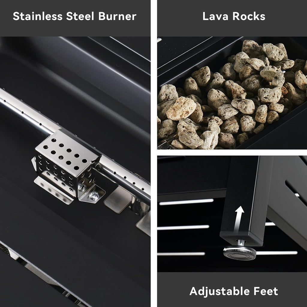 Rectangle Propane Patio Fire Pit Table