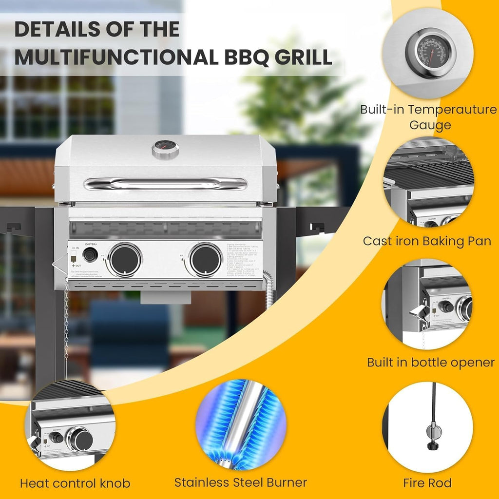 2 Burner Stainless Steel Propane Grill