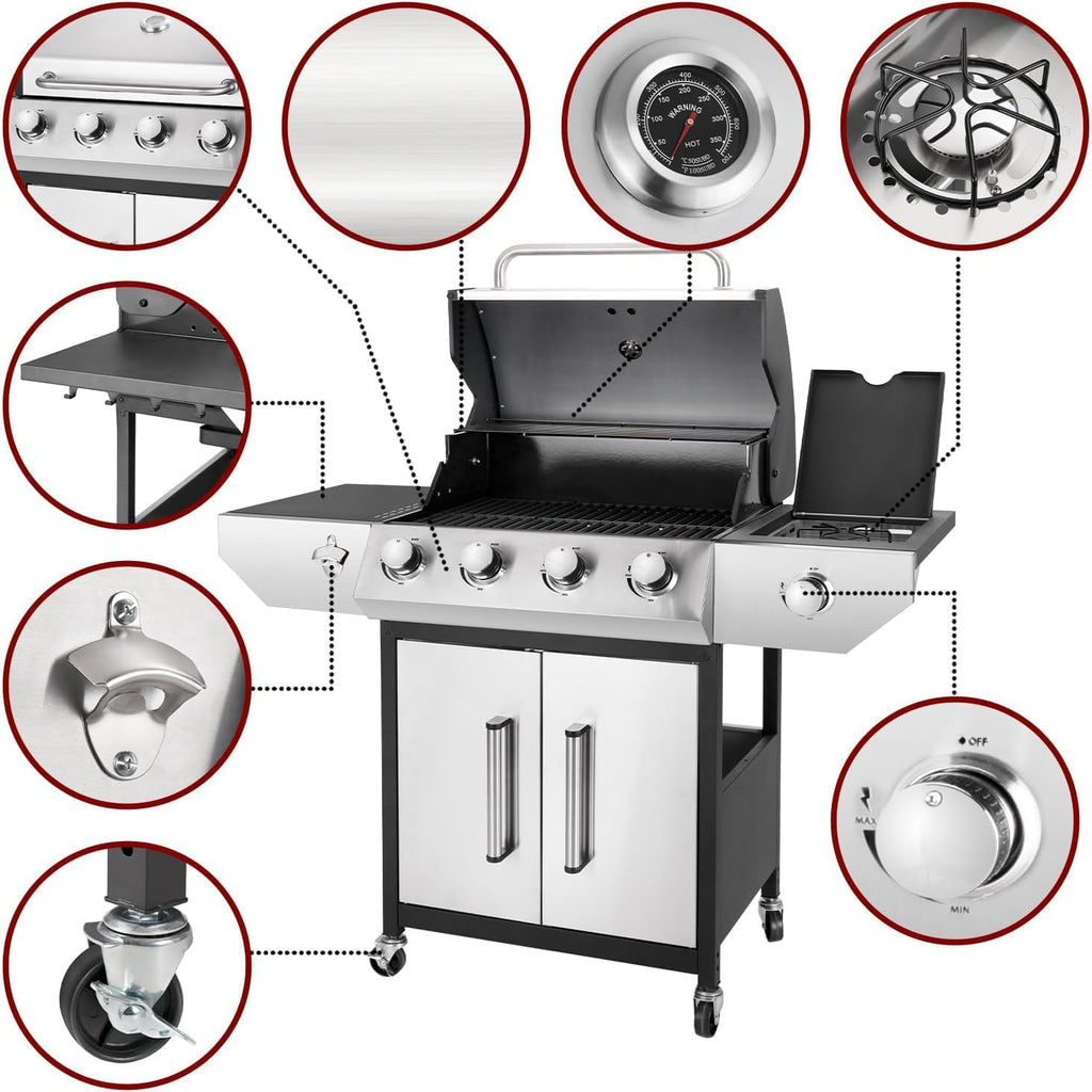 4 Burner Stainless Steel Propane Grill