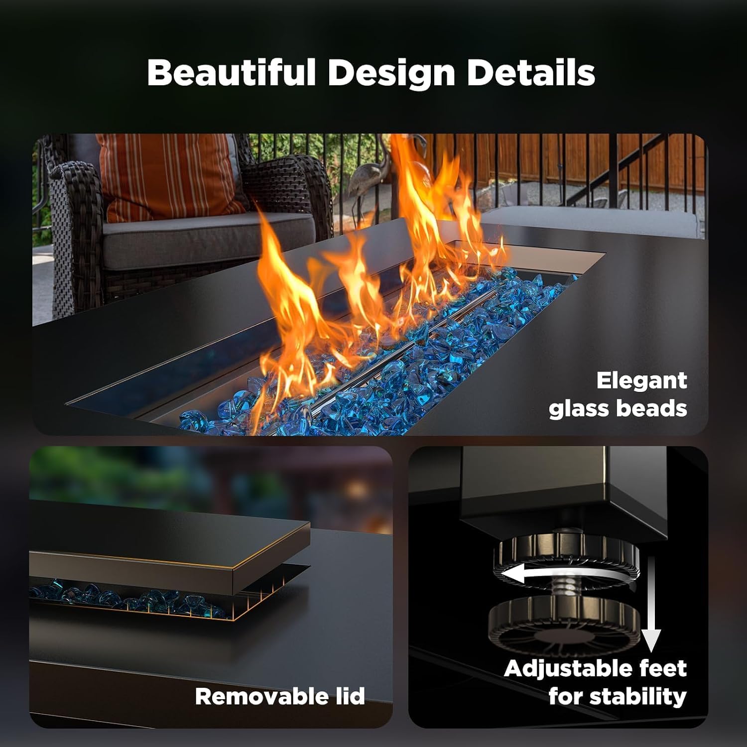 Outdoor Propane Patio Fire Pit Table