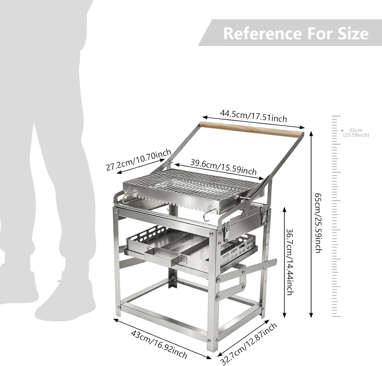 Rotatable Outdoor Charcoal BBQ Grill