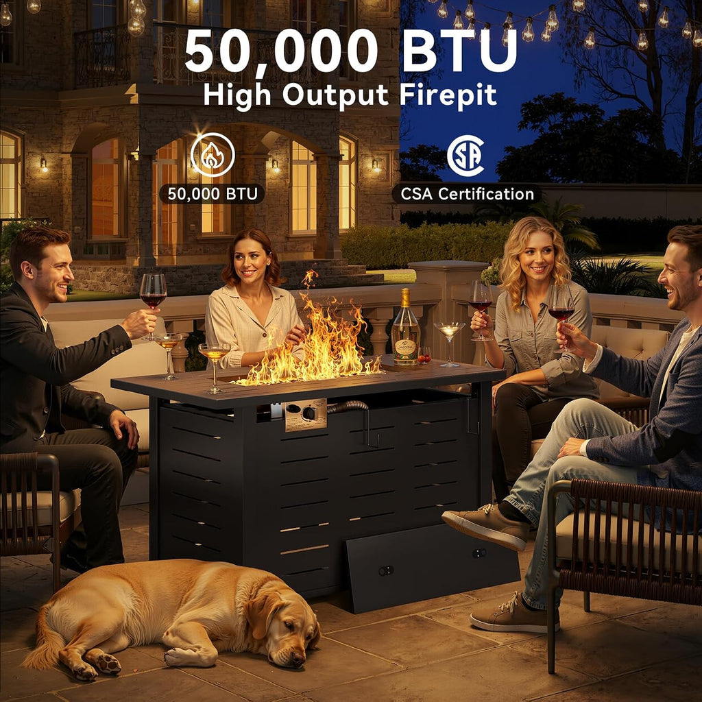 Rectangle Propane Patio Fire Pit Table