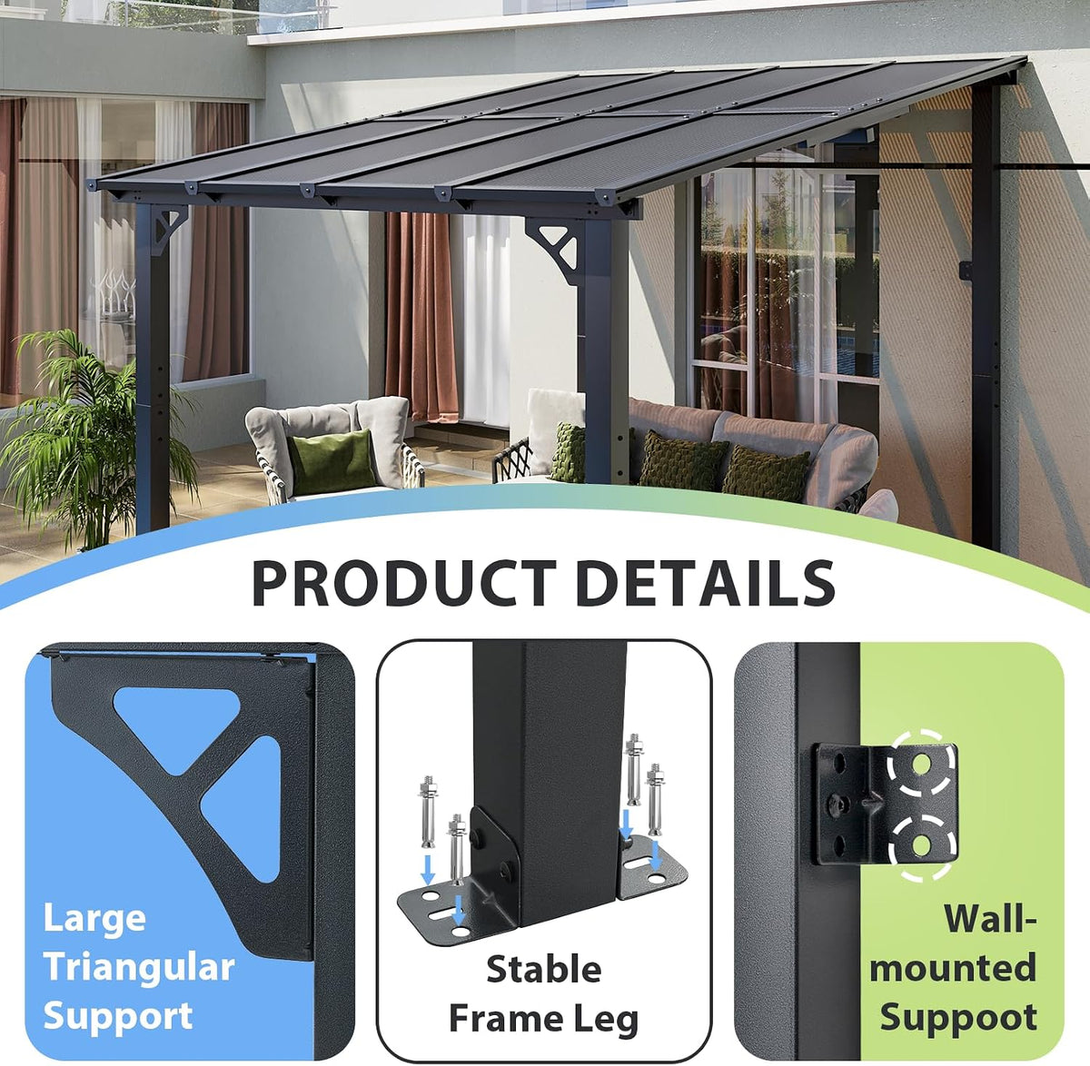 Aluminum Polycarbonate Patio Gazebo