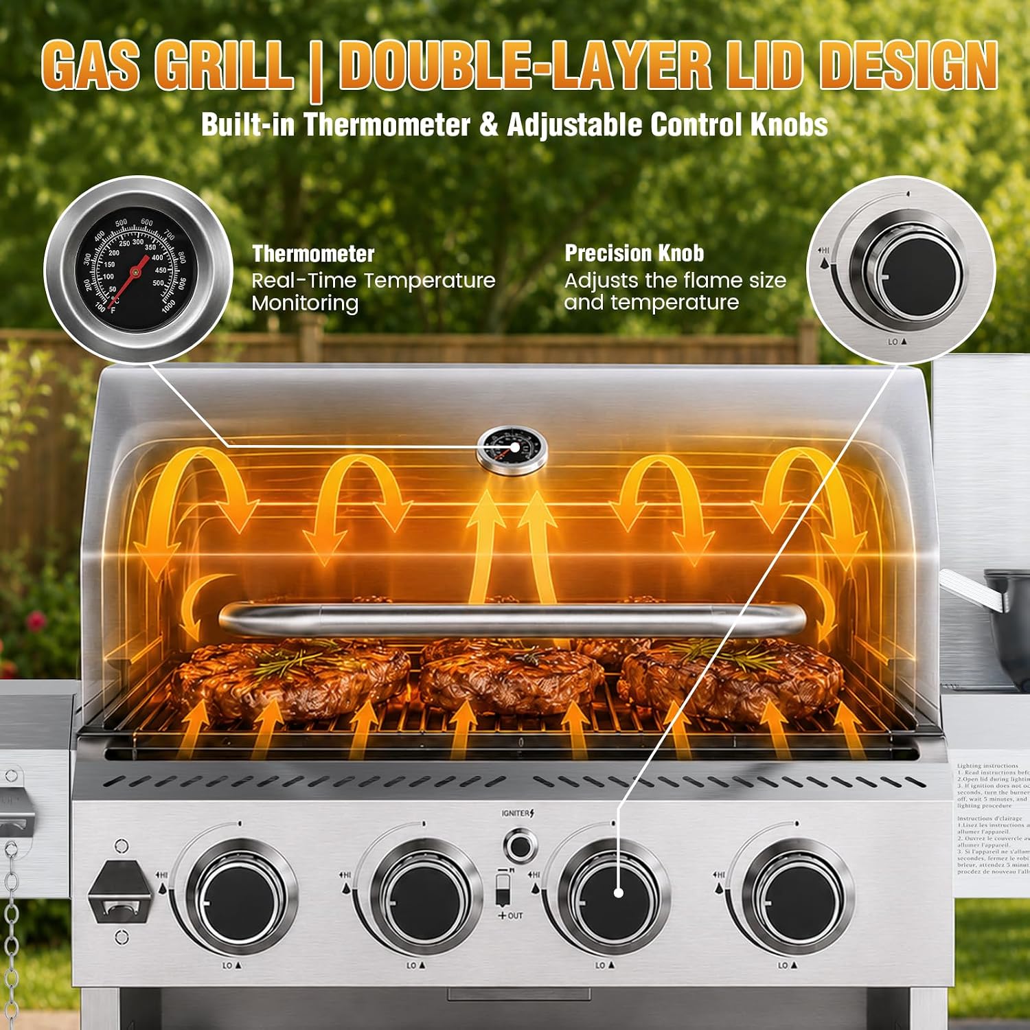 4 Burner Stainless Steel Propane Grill
