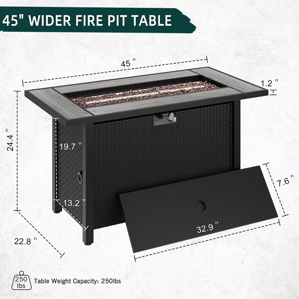 Propane Outdoor Patio Fire Pit Table