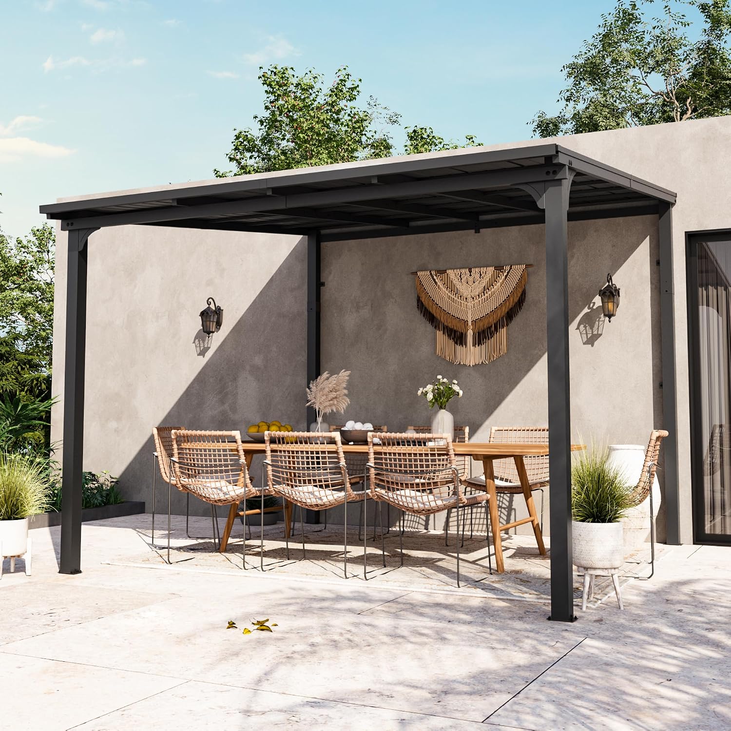 Wall Mounted Steel Patio Gazebo
