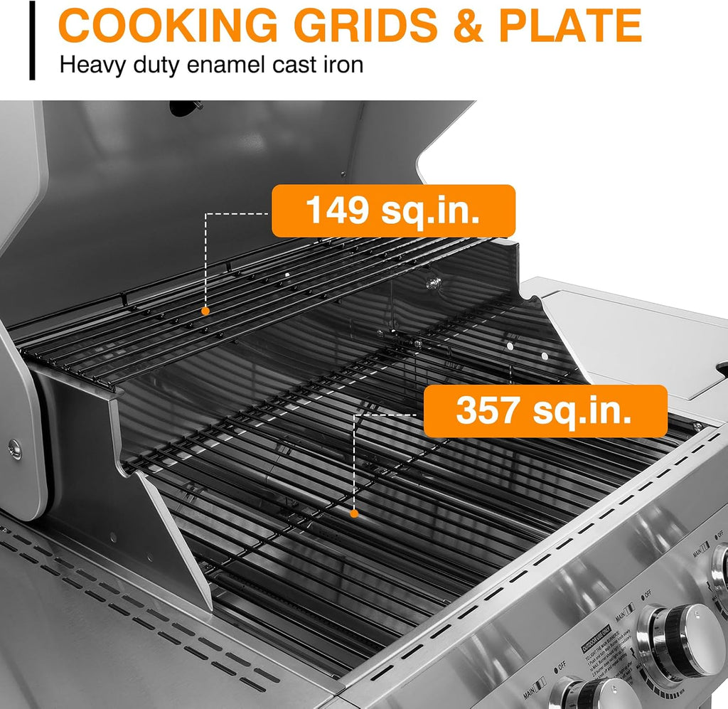4 Burner Stainless Steel Propane Grill