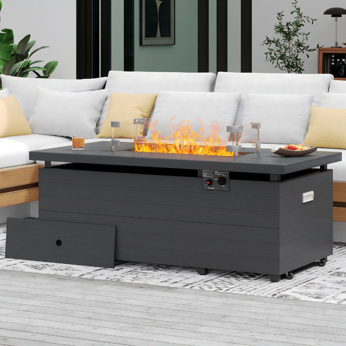 Rectangle Propane Outdoor Fire Table