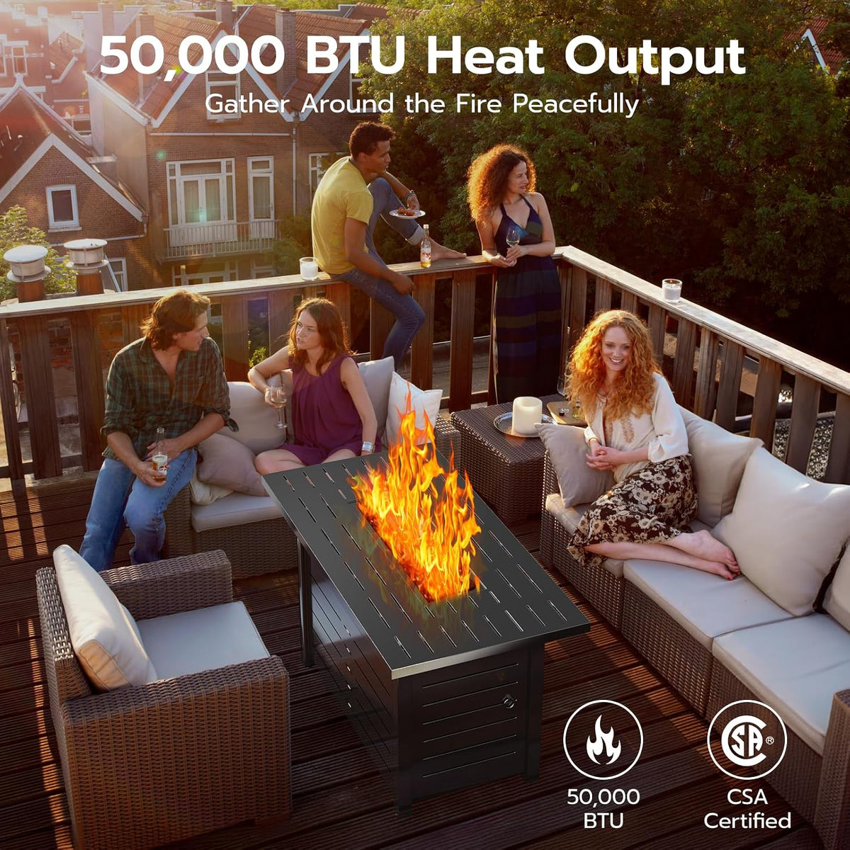 Propane Outdoor Patio Fire Pit Table