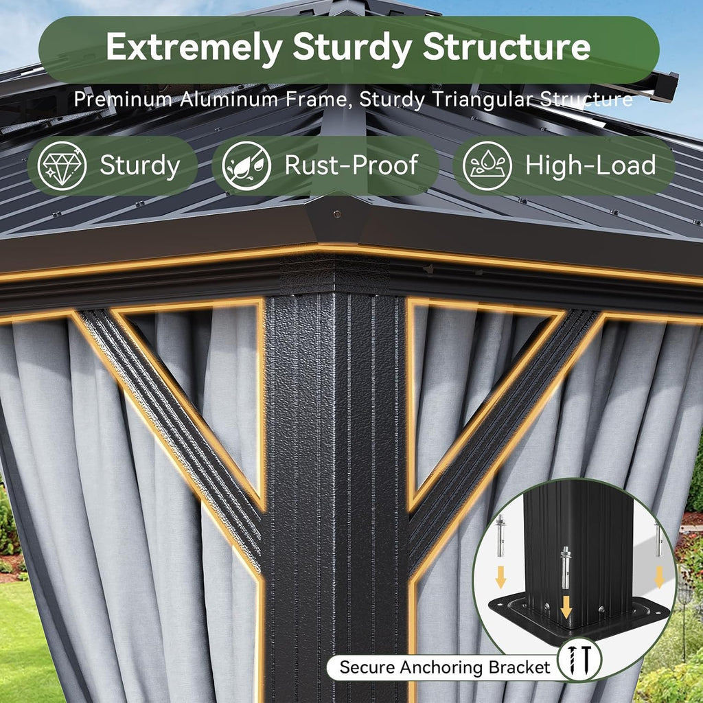 Steel Hardtop Double Roof Gazebo