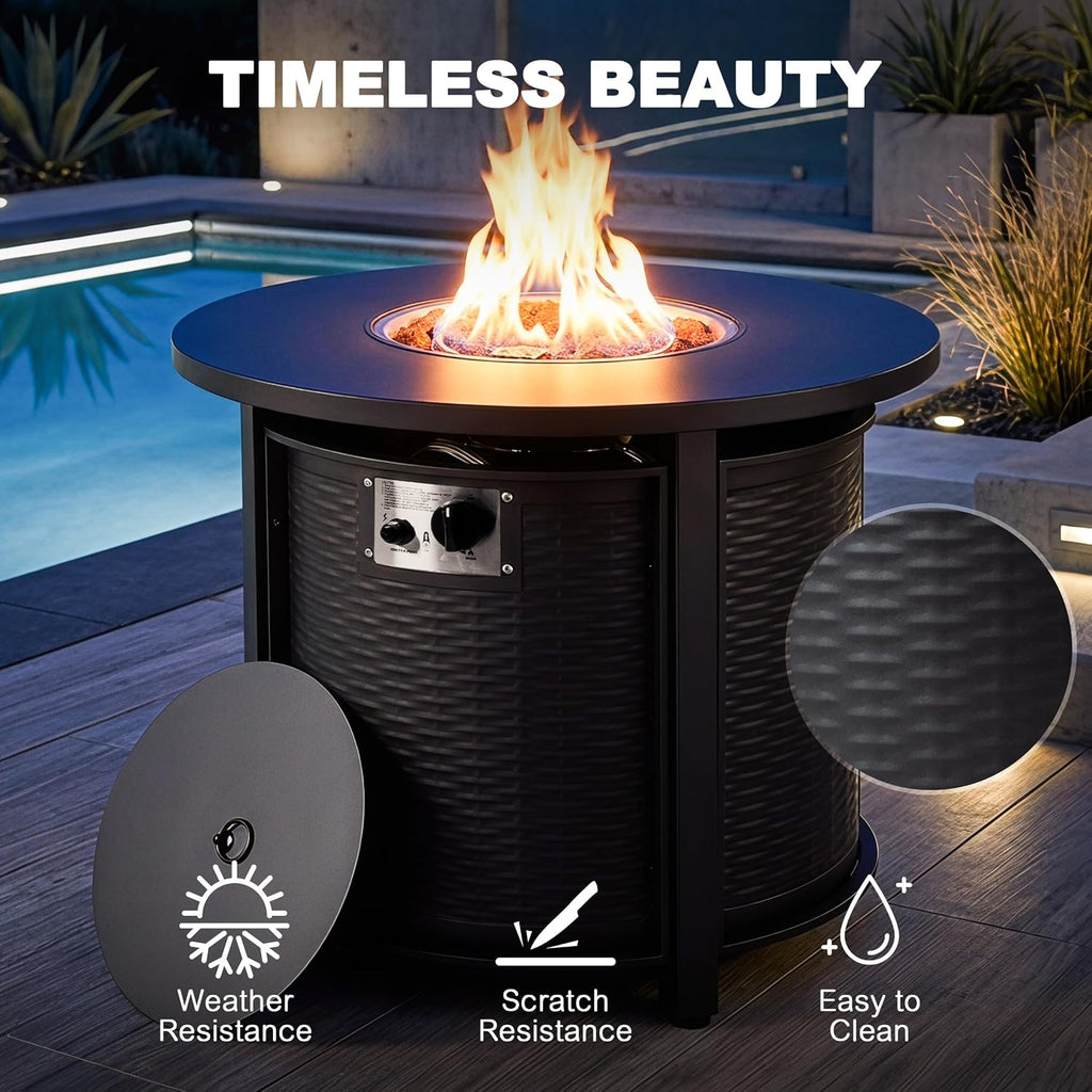 Round Propane Patio Fire Pit Table