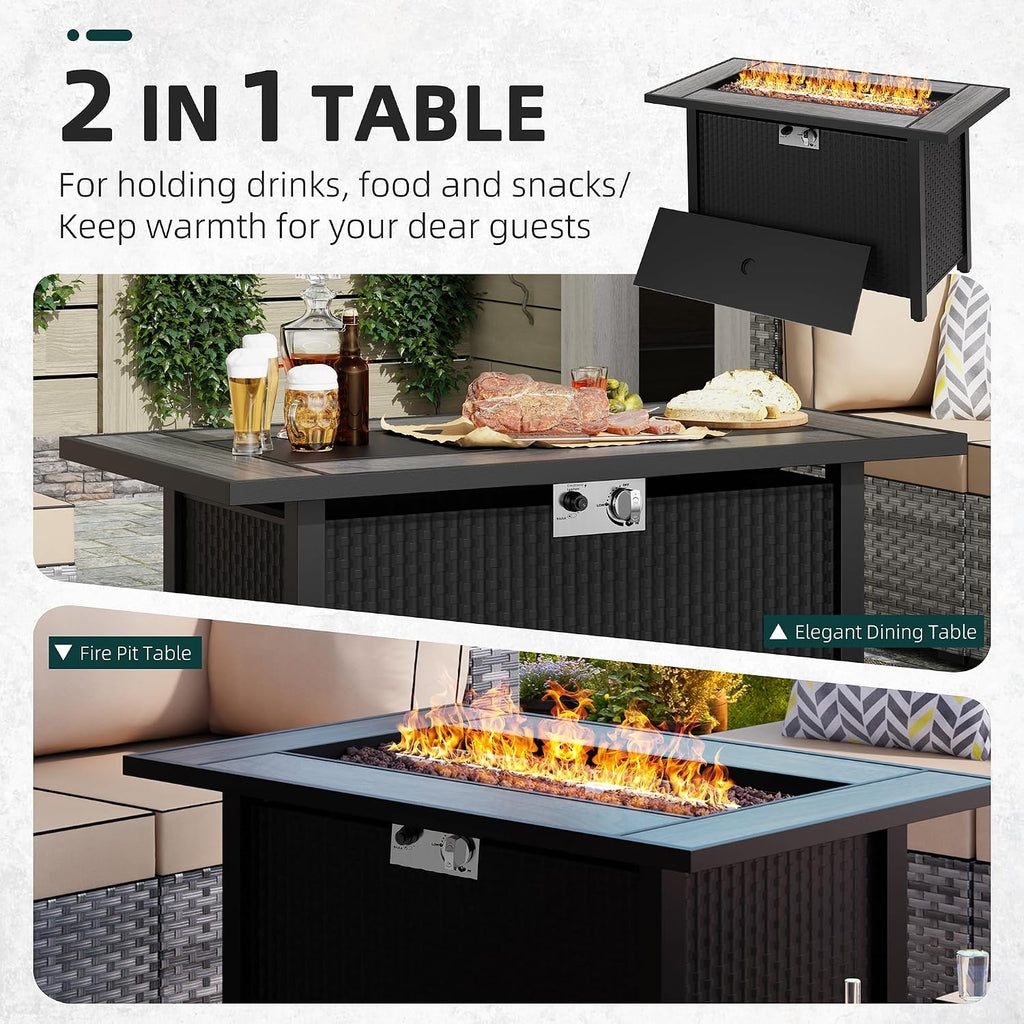 Propane Outdoor Patio Fire Pit Table