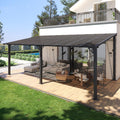 Metal Lean-To Outdoor Gazebo Pergola