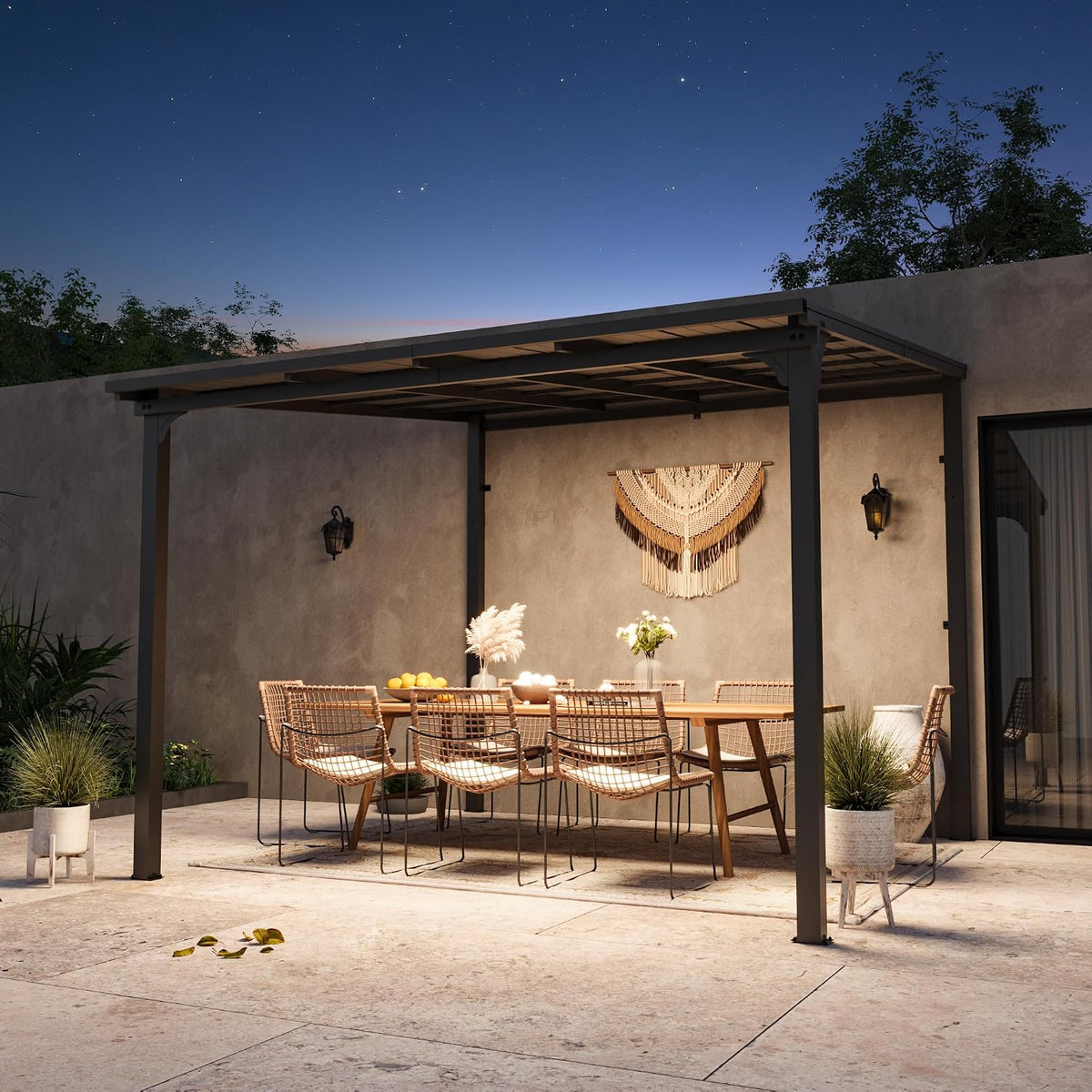 Wall Mounted Steel Patio Gazebo