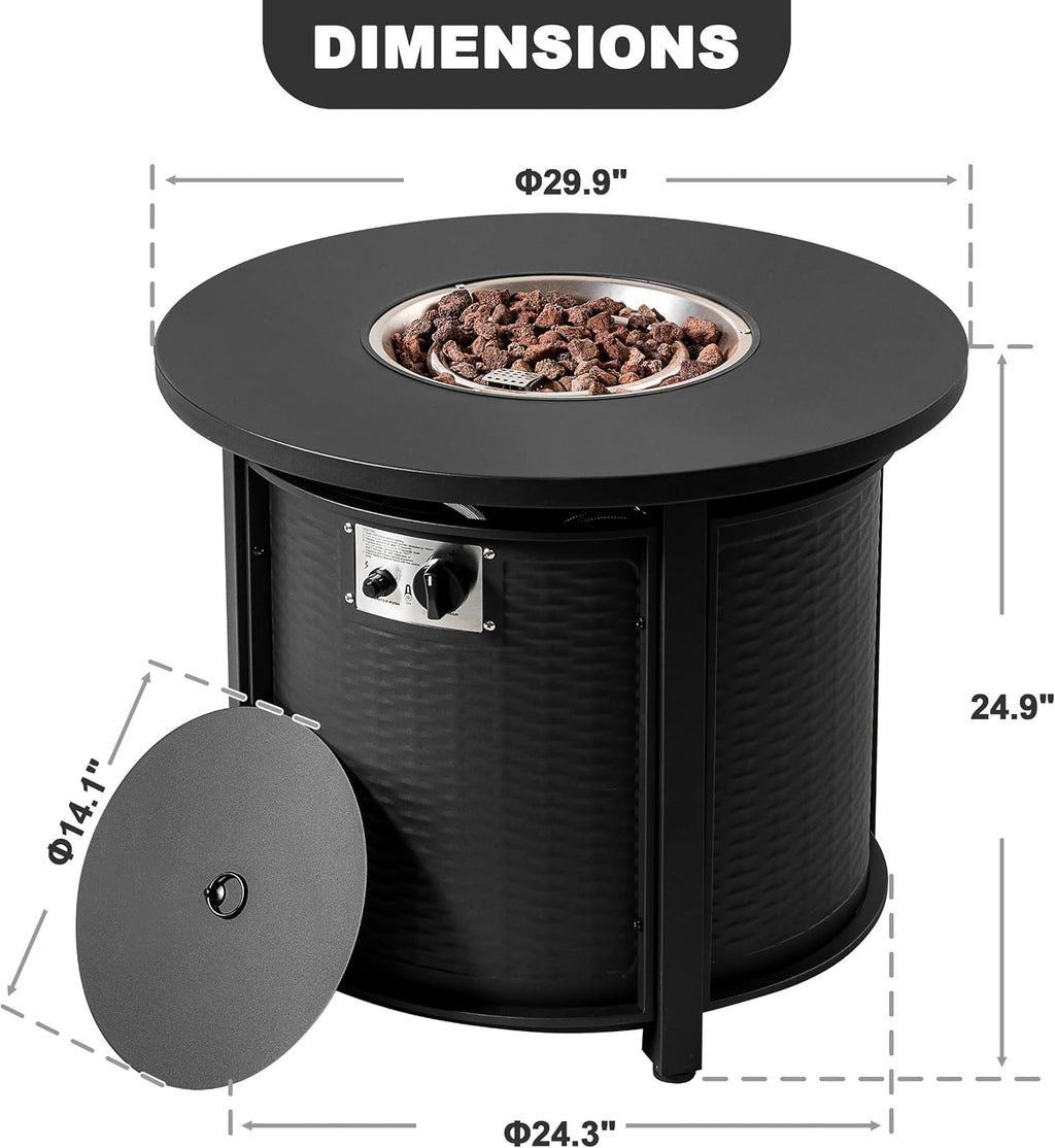 Round Propane Patio Fire Pit Table