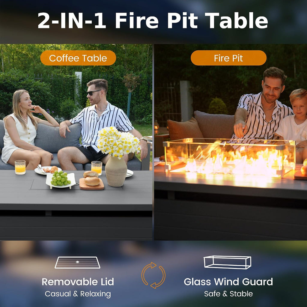 Rectangle Propane Outdoor Fire Table