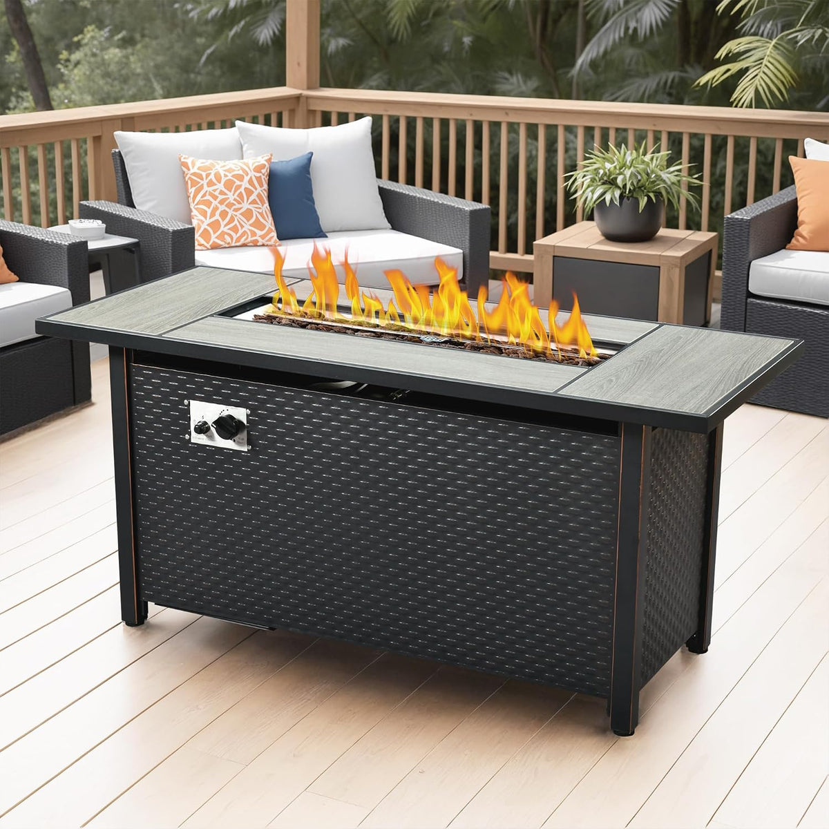 Rectangular Propane Patio Fire Table