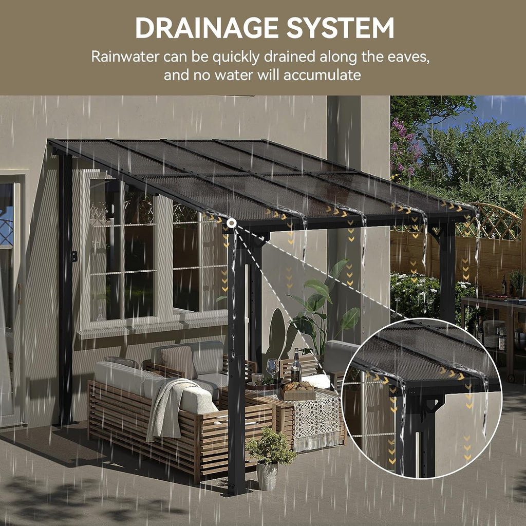 Sloped Roof Black Patio Gazebo