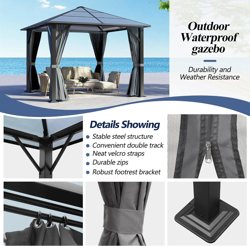Polycarbonate Patio Hardtop Gazebo