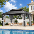 Aluminum Hardtop Gazebo Curtained
