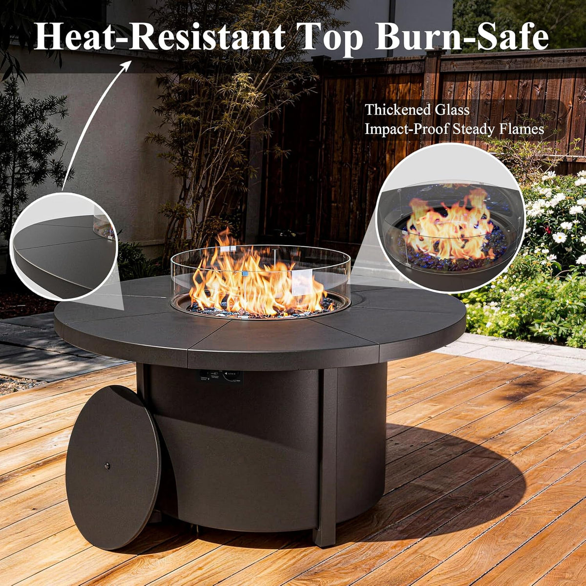 Round Propane Patio Fire Pit Table