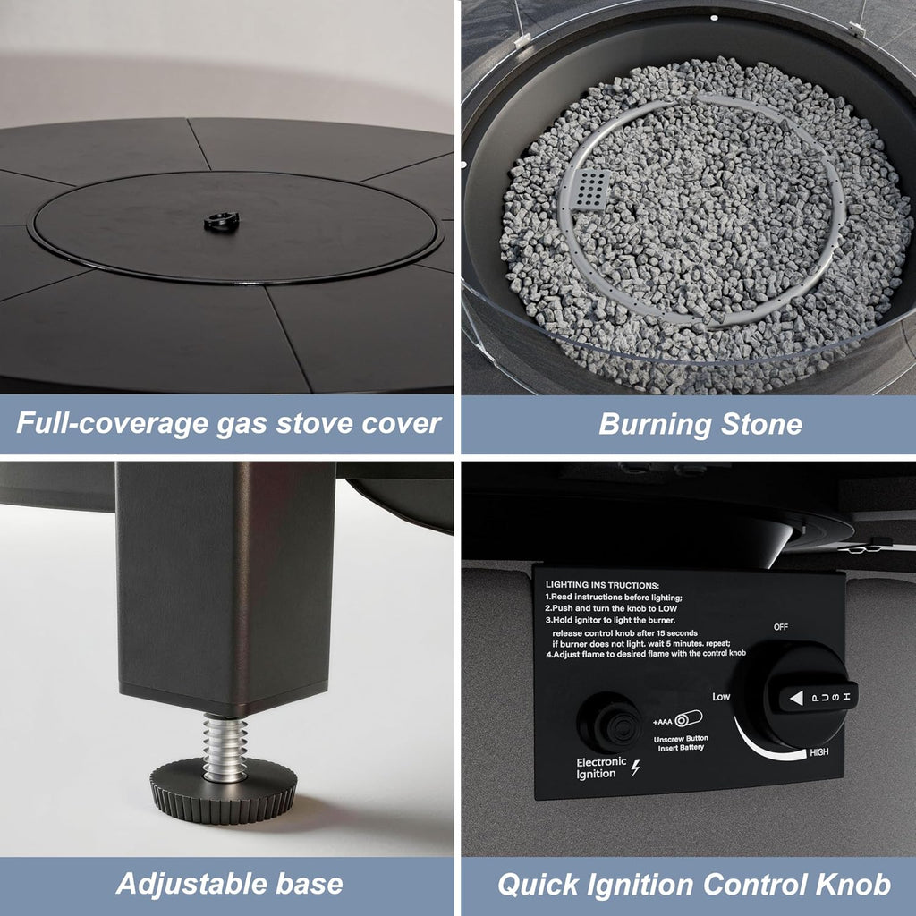 Round Propane Patio Fire Pit Table