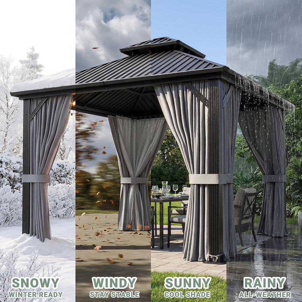 Aluminum Hardtop Gazebo Curtains Netting
