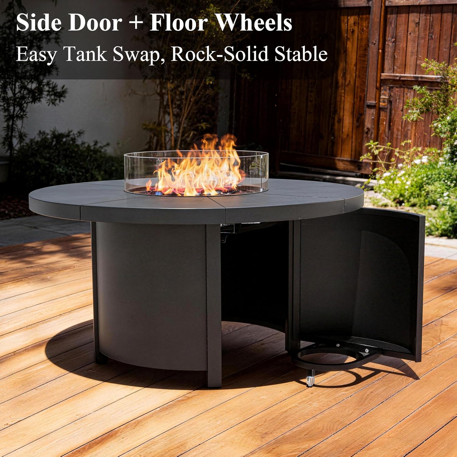 Round Propane Patio Fire Pit Table