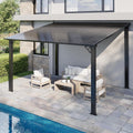 Black Metal Lean-To Patio Gazebo