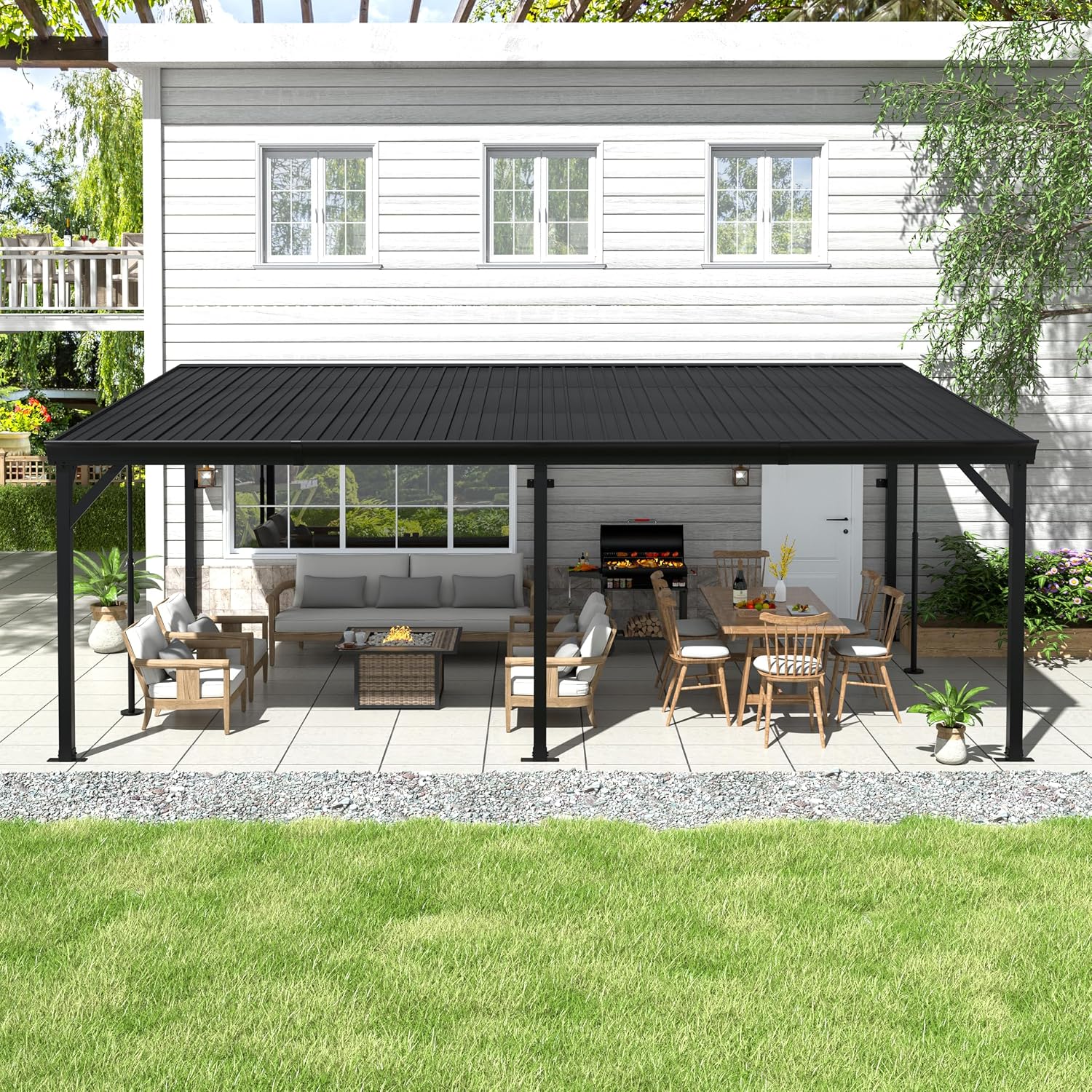 Wall Mounted Hardtop Patio Gazebo